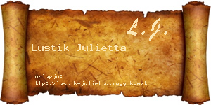 Lustik Julietta névjegykártya